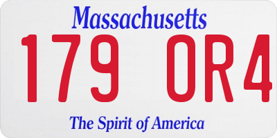 MA license plate 179OR4