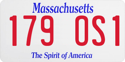 MA license plate 179OS1
