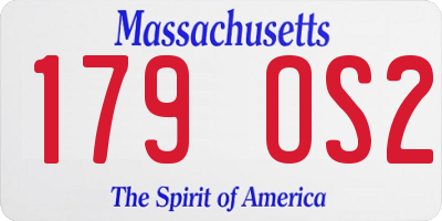 MA license plate 179OS2