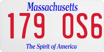 MA license plate 179OS6