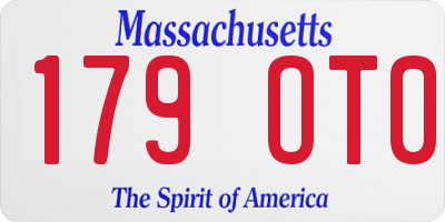 MA license plate 179OT0