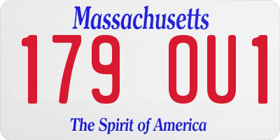 MA license plate 179OU1