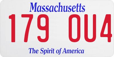 MA license plate 179OU4