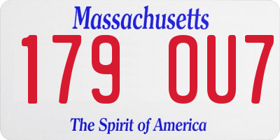 MA license plate 179OU7