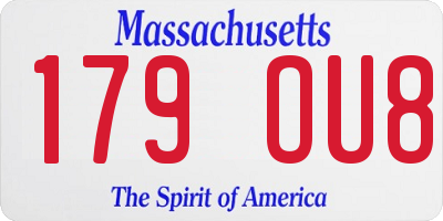 MA license plate 179OU8