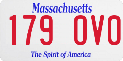 MA license plate 179OV0