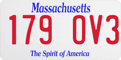 MA license plate 179OV3