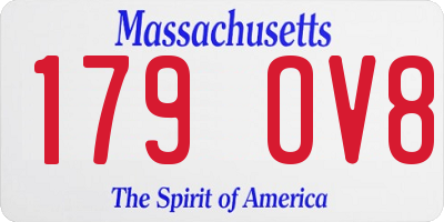 MA license plate 179OV8