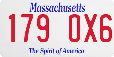 MA license plate 179OX6