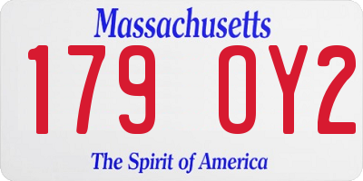 MA license plate 179OY2