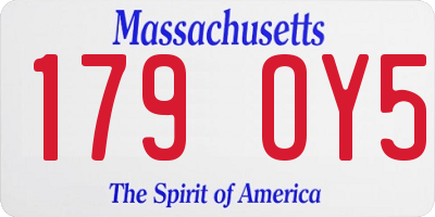 MA license plate 179OY5