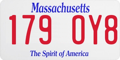 MA license plate 179OY8