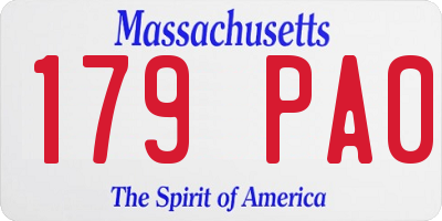 MA license plate 179PA0