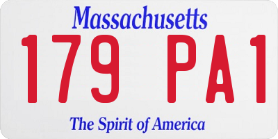 MA license plate 179PA1