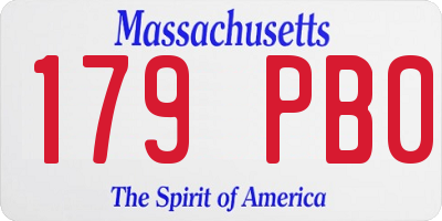 MA license plate 179PB0