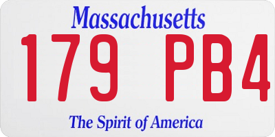 MA license plate 179PB4