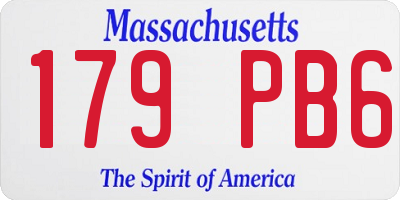 MA license plate 179PB6