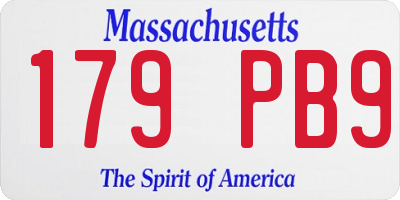 MA license plate 179PB9