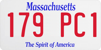 MA license plate 179PC1