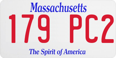 MA license plate 179PC2