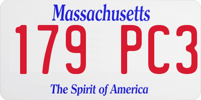 MA license plate 179PC3