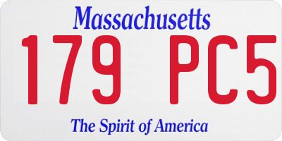MA license plate 179PC5