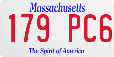 MA license plate 179PC6