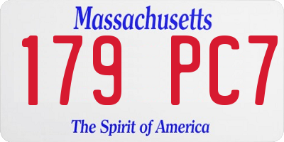 MA license plate 179PC7