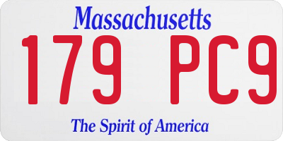 MA license plate 179PC9
