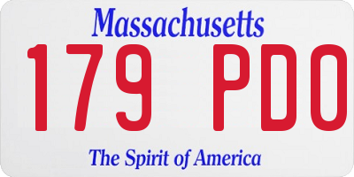 MA license plate 179PD0