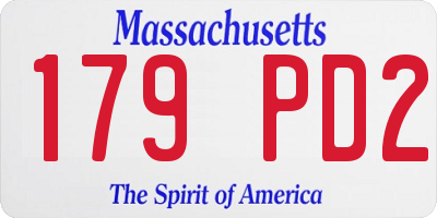 MA license plate 179PD2