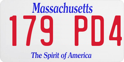 MA license plate 179PD4