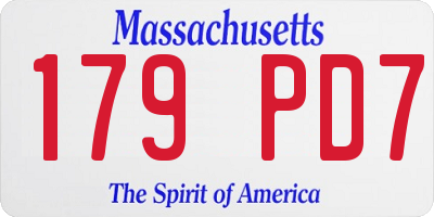 MA license plate 179PD7