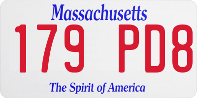 MA license plate 179PD8