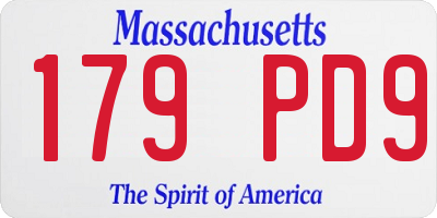 MA license plate 179PD9