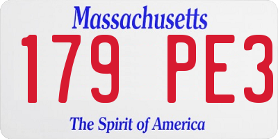MA license plate 179PE3