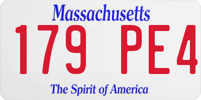 MA license plate 179PE4