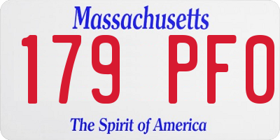 MA license plate 179PF0