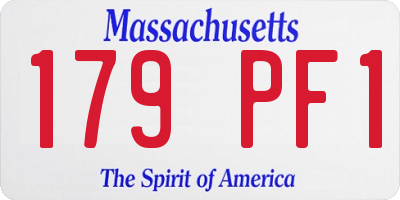 MA license plate 179PF1