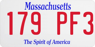 MA license plate 179PF3