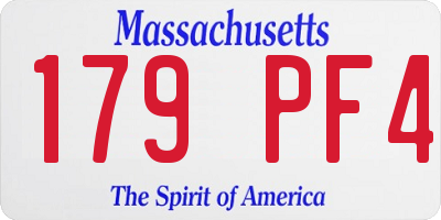 MA license plate 179PF4