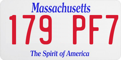 MA license plate 179PF7