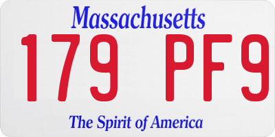 MA license plate 179PF9