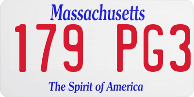 MA license plate 179PG3