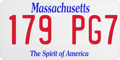 MA license plate 179PG7