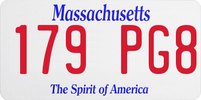 MA license plate 179PG8