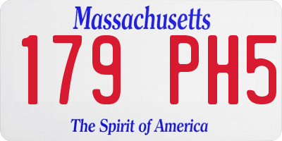 MA license plate 179PH5