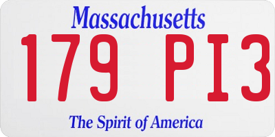 MA license plate 179PI3