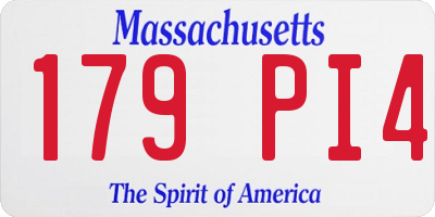 MA license plate 179PI4