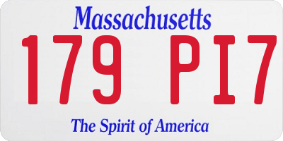 MA license plate 179PI7
